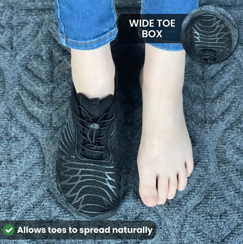 Weiche und flexible Barfuß-Wanderschuhe - Schwarz
