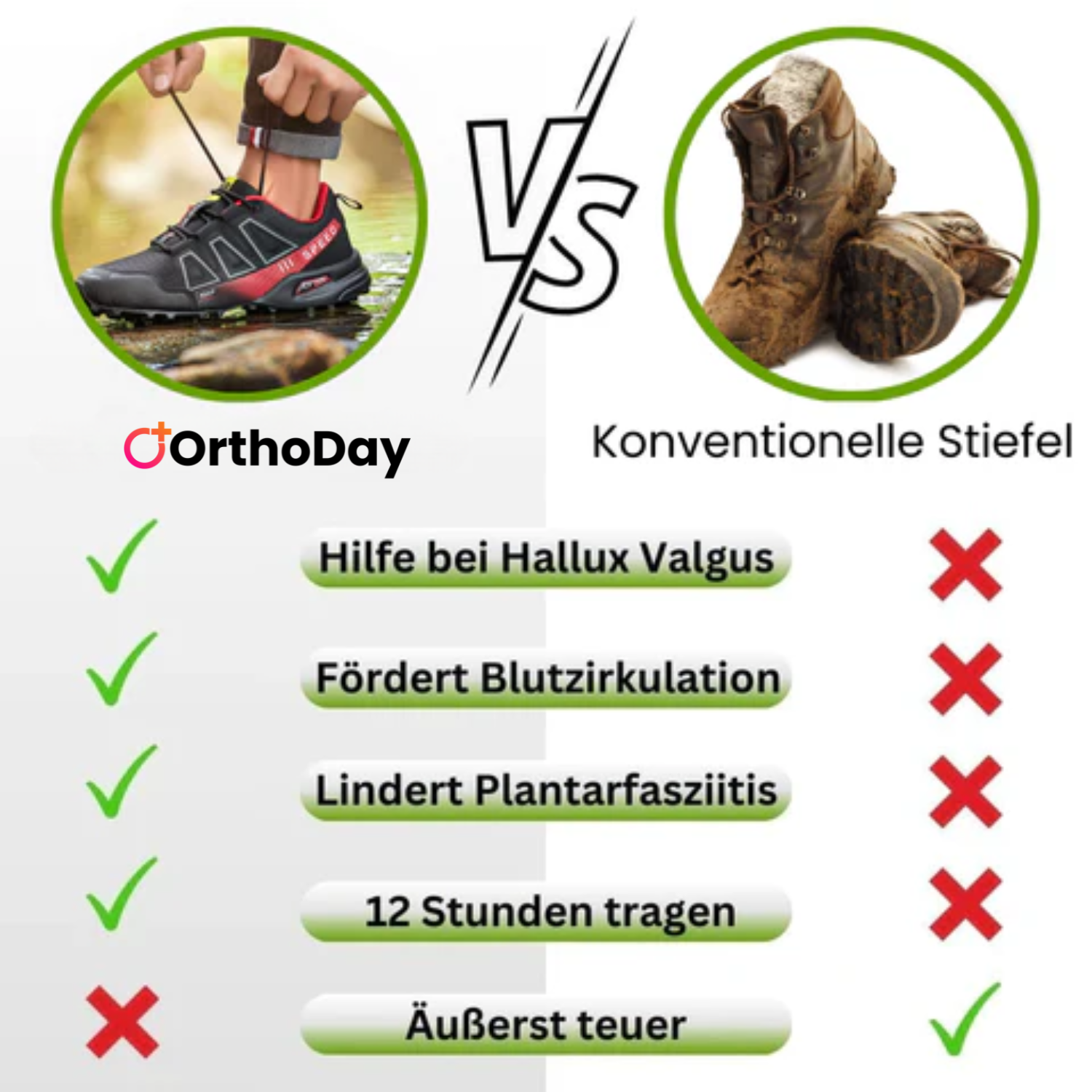 OrthoDay - ergonomische schmerzlindernde - Wanderschuhe