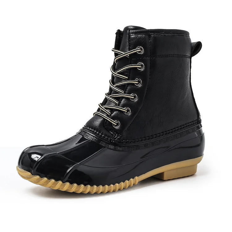 Damen Winter Retro Warm Plüsch Imitation Ente Schneestiefel