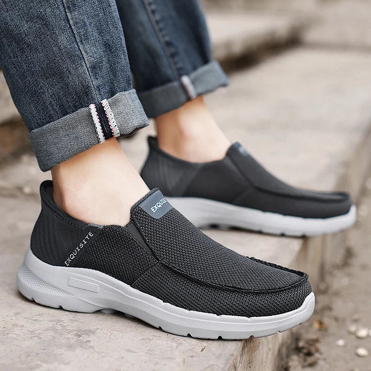 Step Ease Slip-On Wanderschuhe Canvas-Loafer