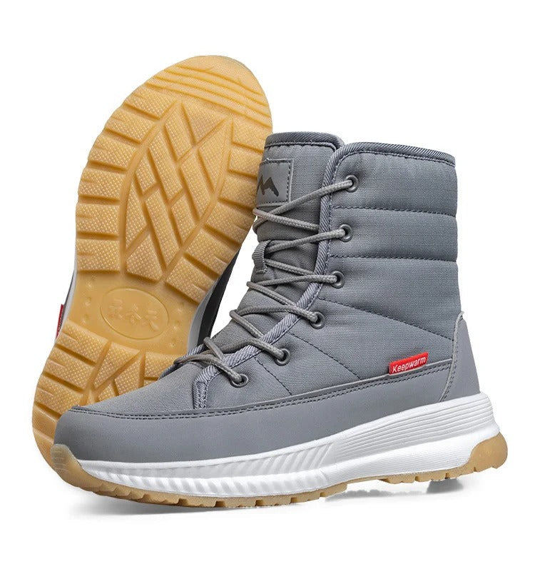 Winter-Schneestiefel aus rutschfestem Samt mit Schnürung