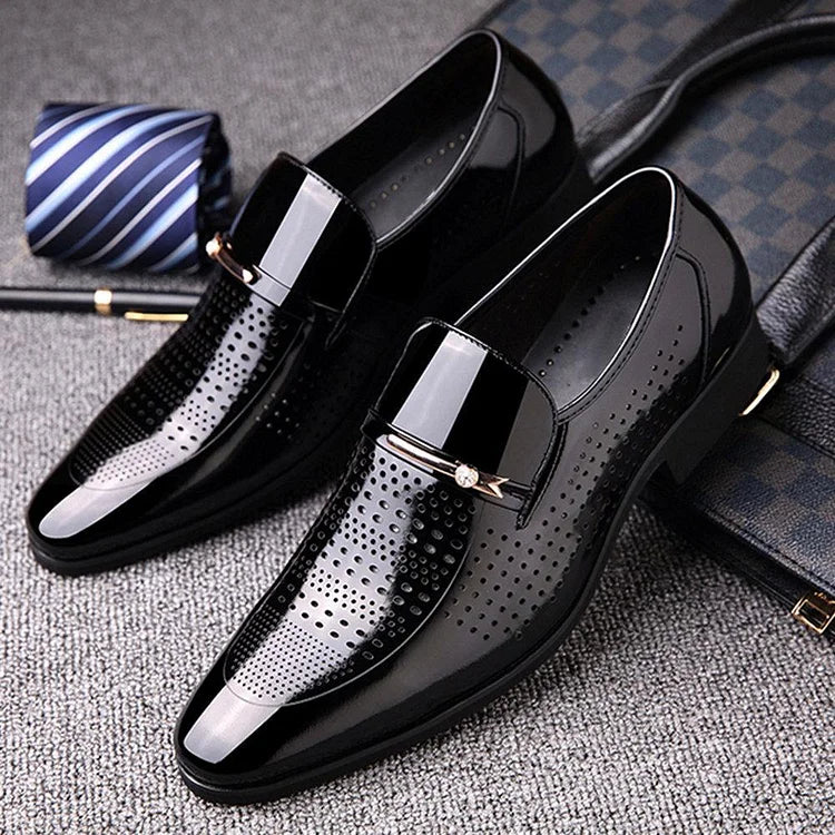 Herren Mikrofaser Leder Loch Atmungsaktive Freizeitschuhe für formelle Anlässe