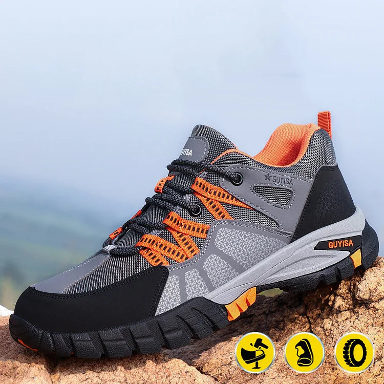 Herrenschuhe mit Stahlkappe Knöchel-Sicherheitsschuhe Arbeitsstiefel Schwarz