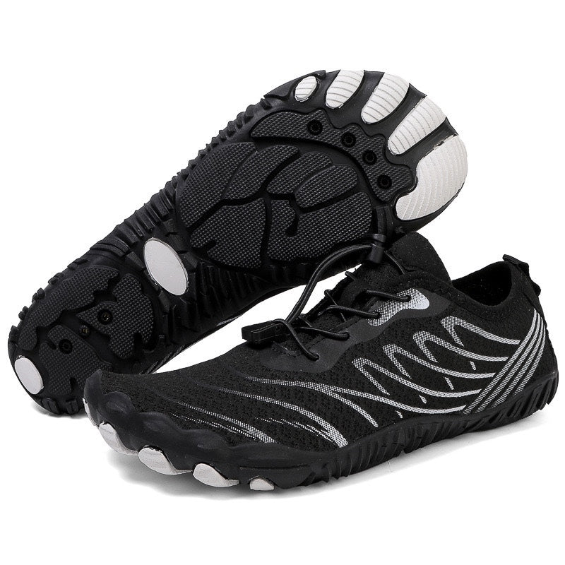 Barfußschuhe mit rutschfester Laufsohle und Einlegesohlen – Schwarz