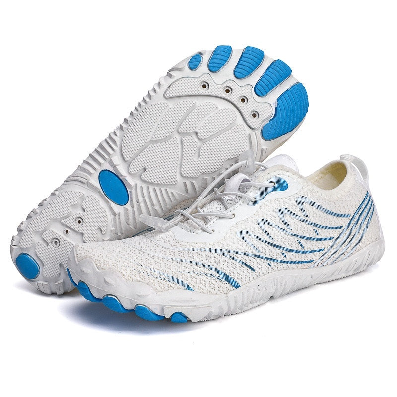Rutschfeste Barfuß-Orthopädieschuhe - Weiß Blau