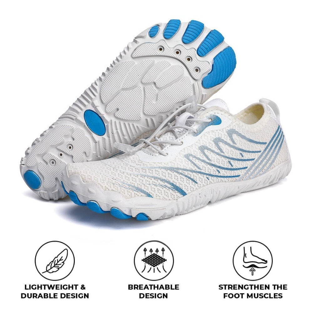 Rutschfeste Barfuß-Orthopädieschuhe - Weiß Blau