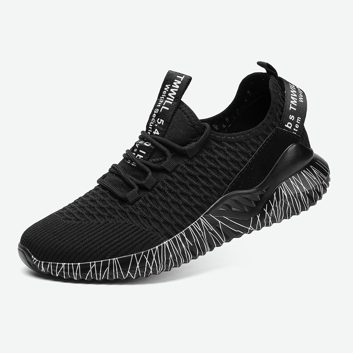 Lopsie Schwarze Tennisschuhe für Damen Wanderschuhe sportliche Sneakers leichte Laufschuhe