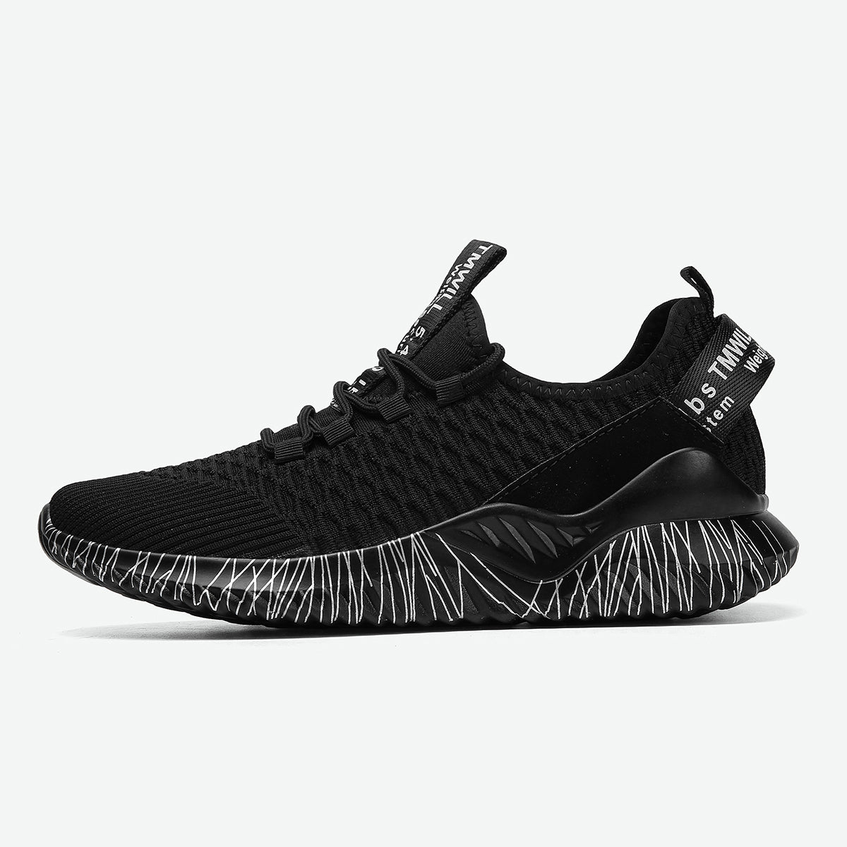 Lopsie Schwarze Tennisschuhe für Damen Wanderschuhe sportliche Sneakers leichte Laufschuhe