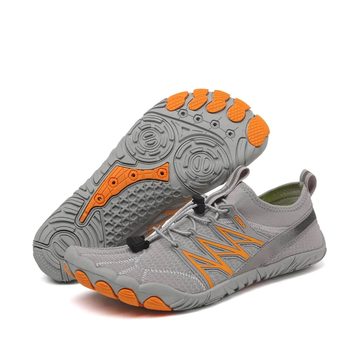 Bequeme orthopädische Barfußschuhe - Orange Grau