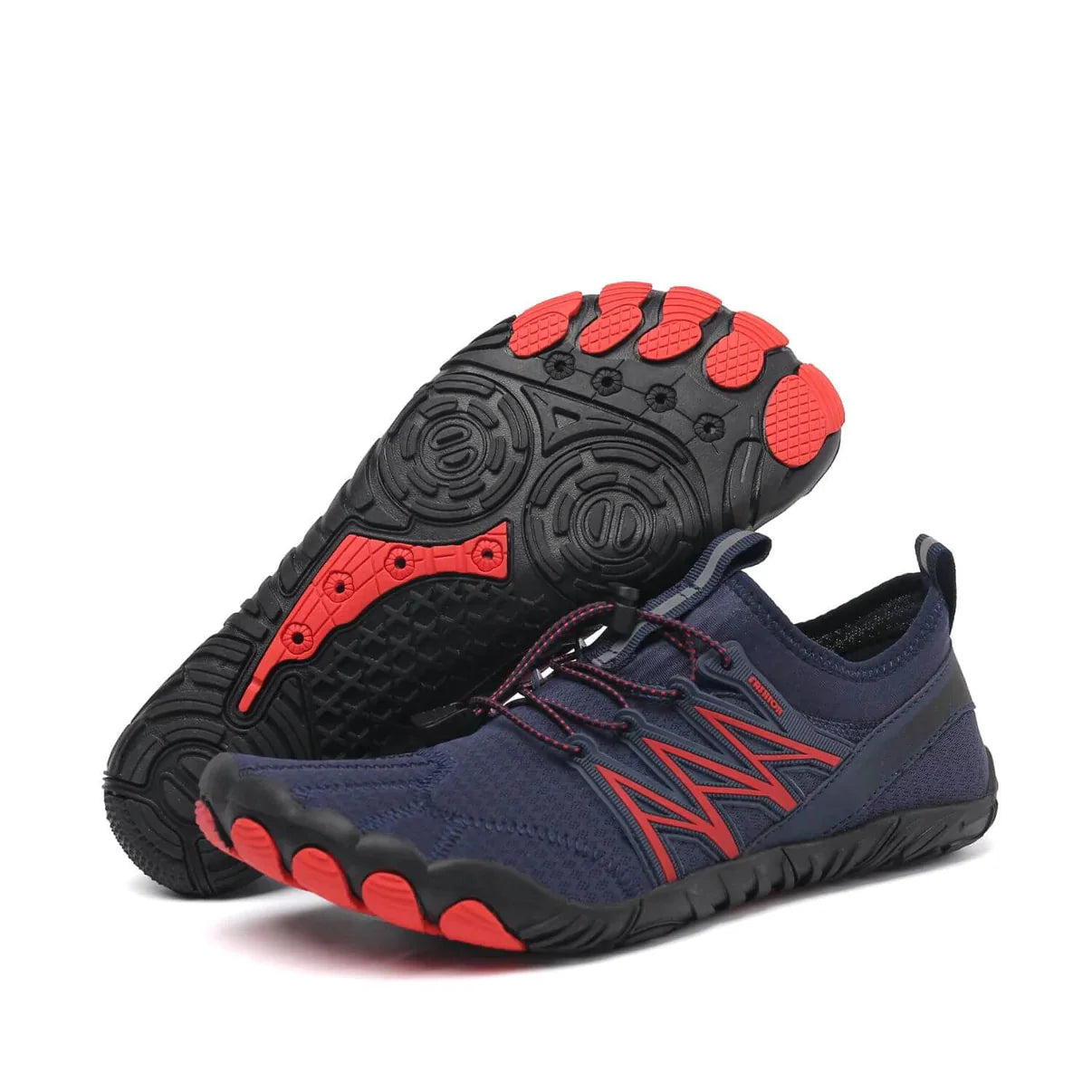 Bequeme orthopädische Barfußschuhe - Rot Blau