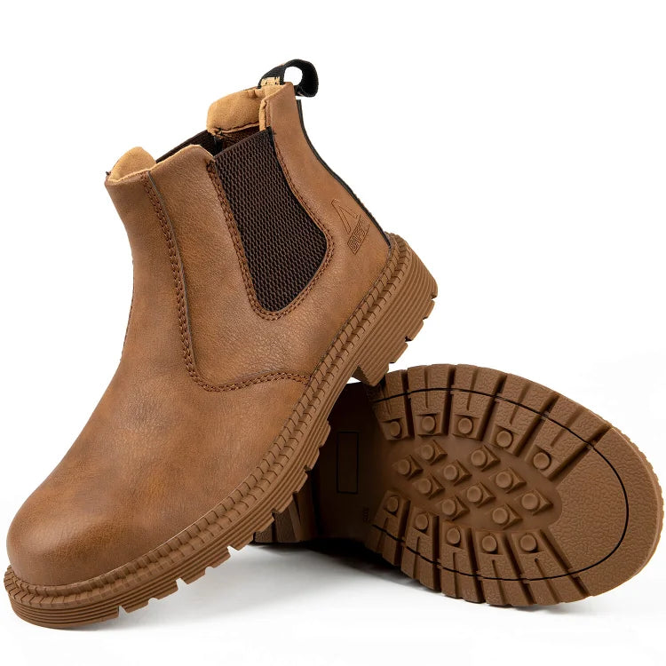 Wasserdichte Slip-On-Stiefel mit Stahlkappe