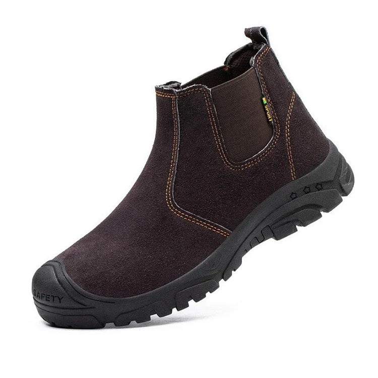 Anti-Smashing Herren Arbeitsstiefeletten Wildleder Stahlkappe Orthopädische Schuhe
