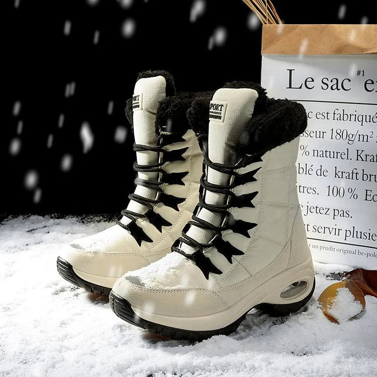 Neue Winterstiefel für Damen warm bis zur Mitte der Wade Schneestiefel