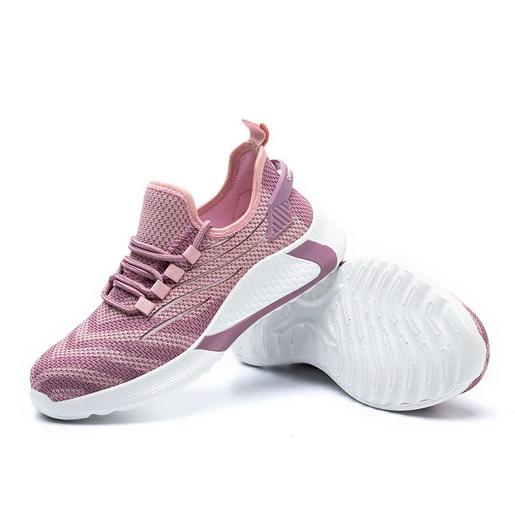 Damenschuhe mit Stahlkappe leicht atmungsaktiv durchstichfest flexibel Rosa
