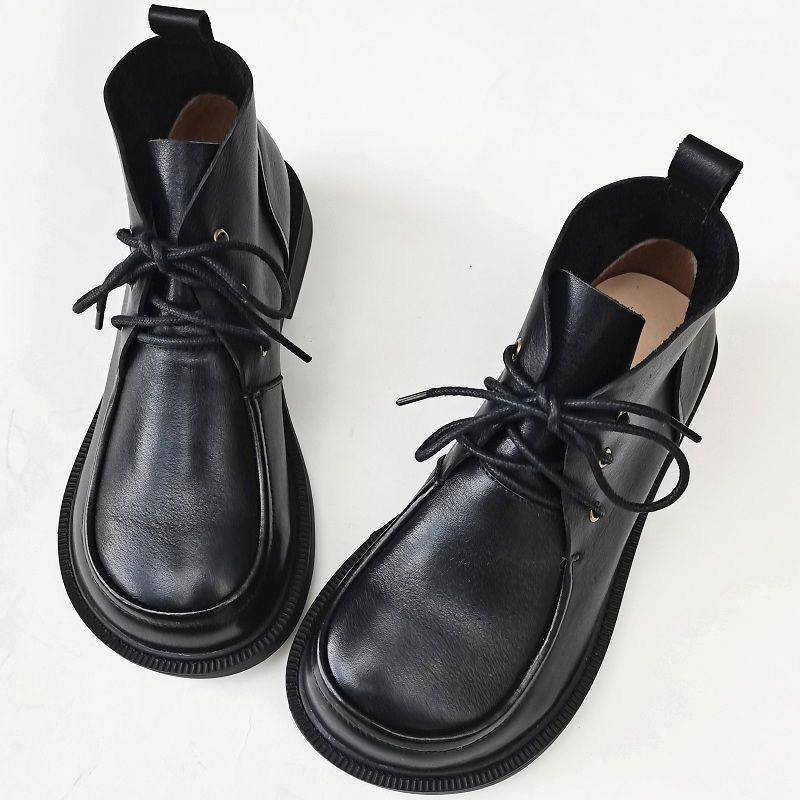 Damen Stiefeletten mit runder Spitze und Schnürung
