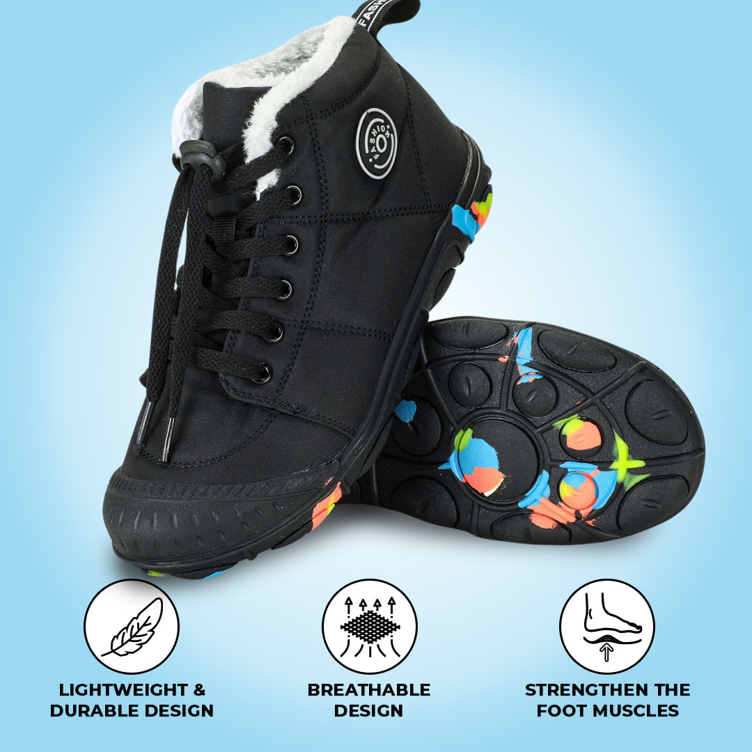 Barefoot Wasserdichte orthopädische Winterschuhe - Schwarz