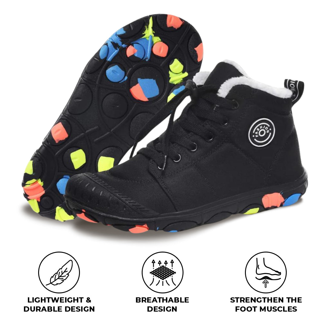 Barefoot Wasserdichte orthopädische Winterschuhe - Schwarz