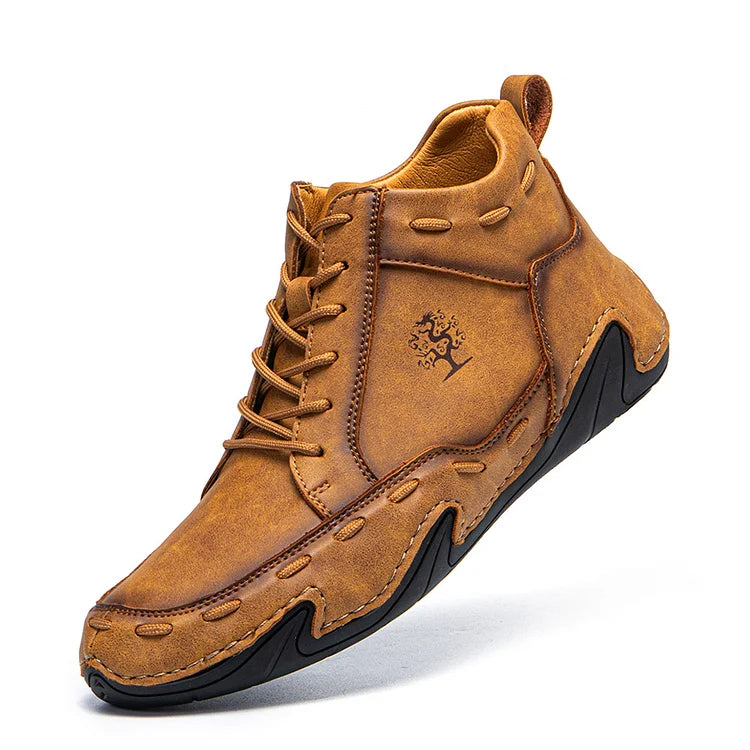 Atmungsaktive bequeme rutschfeste handgefertigte Baker-Stiefel zum Schnüren für Herren