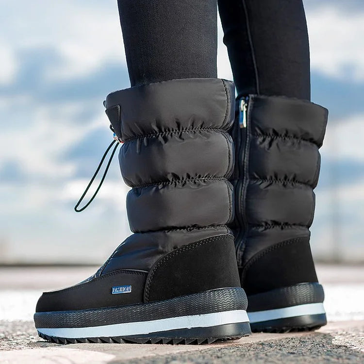 Rutschfeste knöchelhohe Schneestiefeletten aus Kunstpelz warme Stiefel bis zur Wade