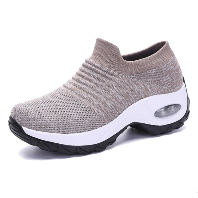 Atmungsaktive orthopädische Schuhe ohne Schnürung dehnbar - Khaki