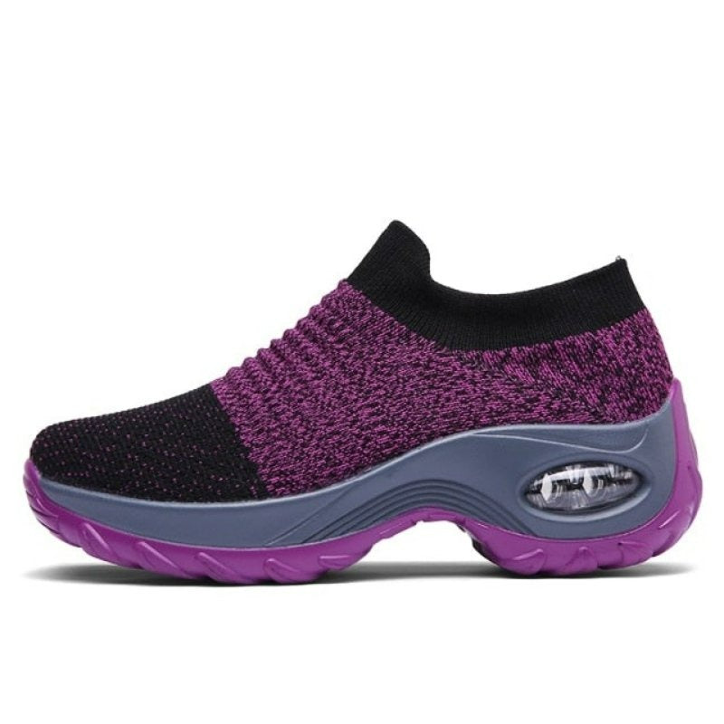 Atmungsaktive orthopädische Schuhe ohne Schnürung Stretch - Violett