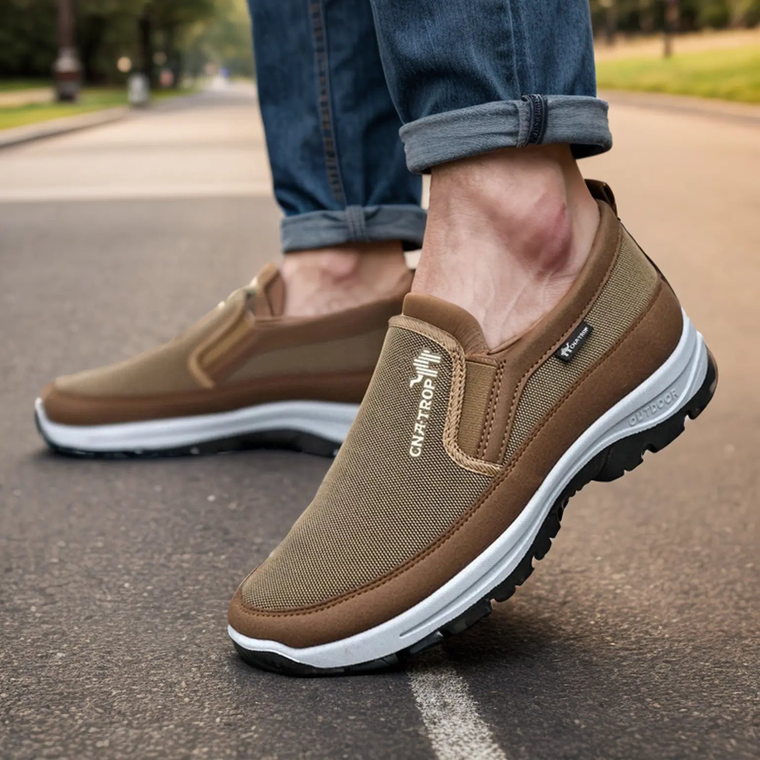 Atmungsaktive orthopädische leichte Wanderschuhe für unterwegs - Beige
