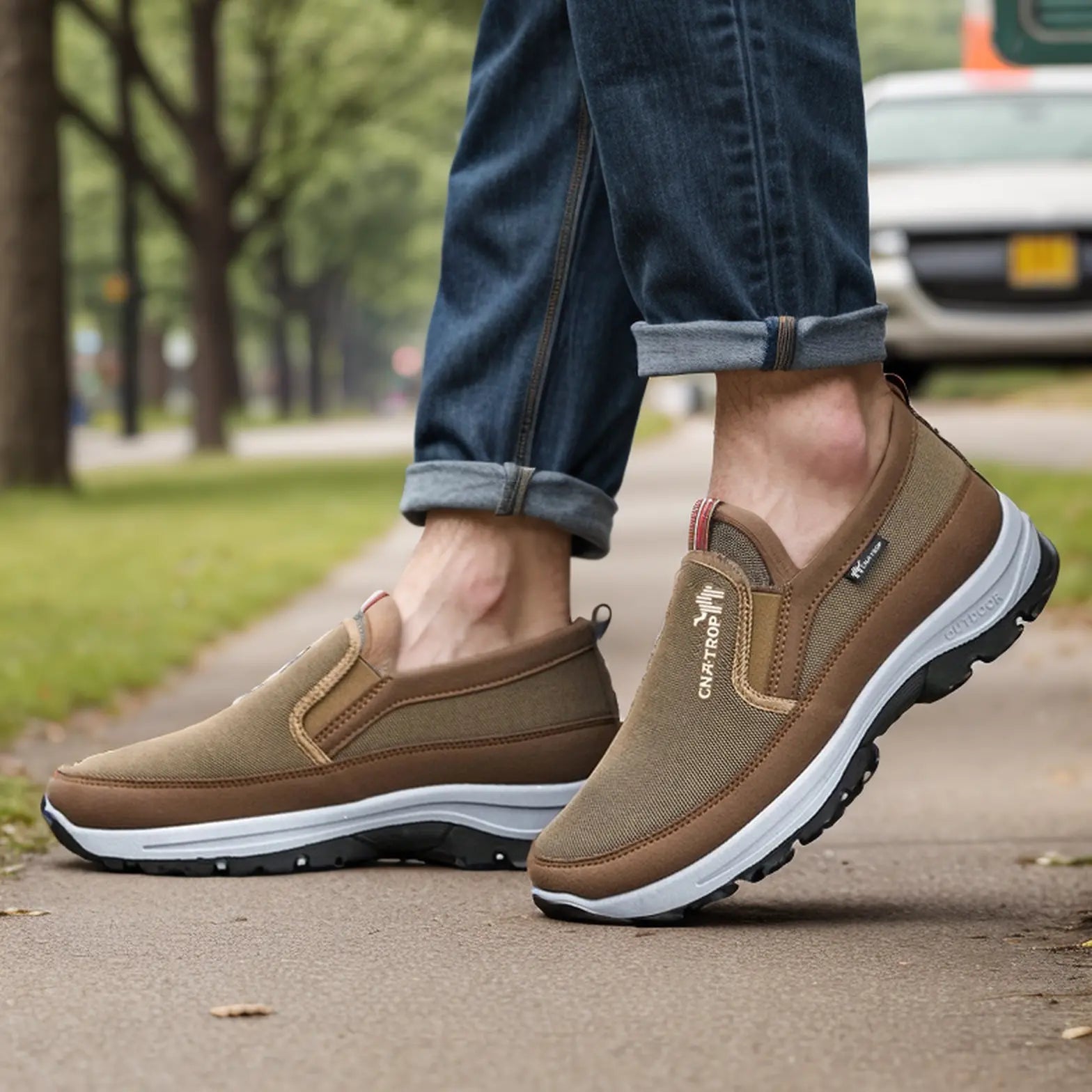 Atmungsaktive orthopädische leichte Wanderschuhe für unterwegs - Beige