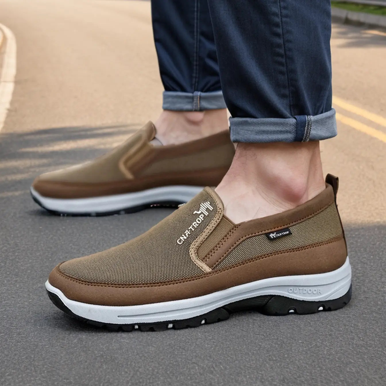 Atmungsaktive orthopädische leichte Wanderschuhe für unterwegs - Beige