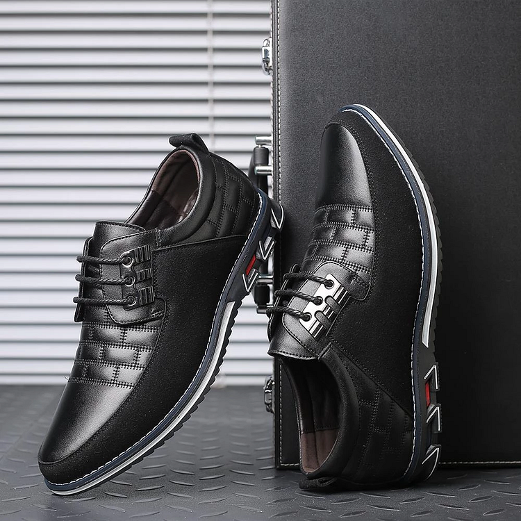 Herren Freizeitschuhe aus Leder britische Schnürschuhe Business-Loafer Oxford bequem atmungsaktiv fürs Autofahren Büro
