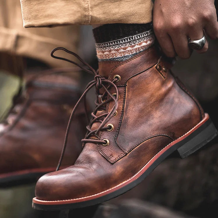 Herren wasserdichte rutschfeste Chukka-Stiefel mit Fußgewölbeunterstützung im Vintage-Stil