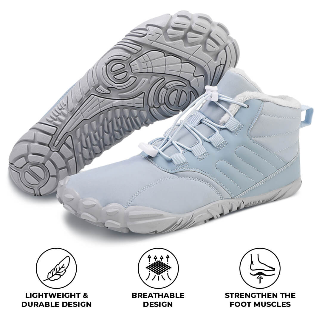 Rutschfeste wasserdichte Barfuß Einlegesohlen Winterschuhe - Blau