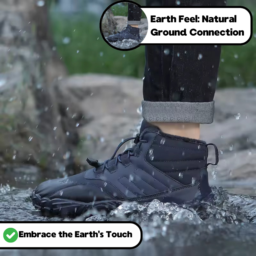 RutschfestewasserdichteBarfußEinlegesohlenWinterschuhe–Dunkelblau