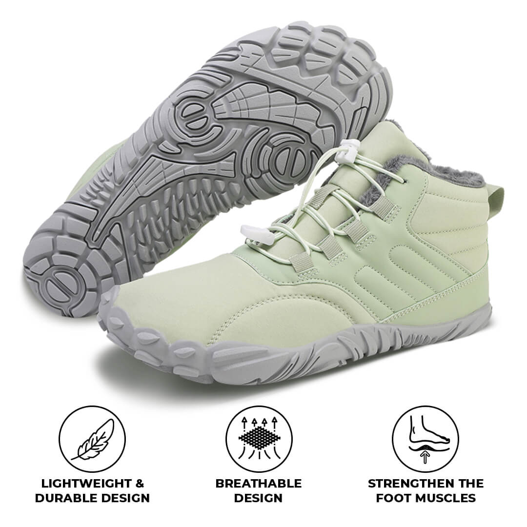 Rutschfeste und wasserdichte BarfußOrthopädieschuhe für den Winter Grün