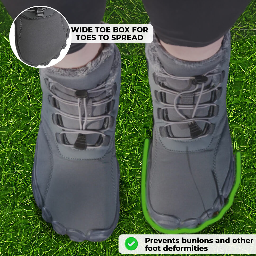 Rutschfeste und wasserdichte Barfuß-Orthopädieschuhe für den Winter - Grau