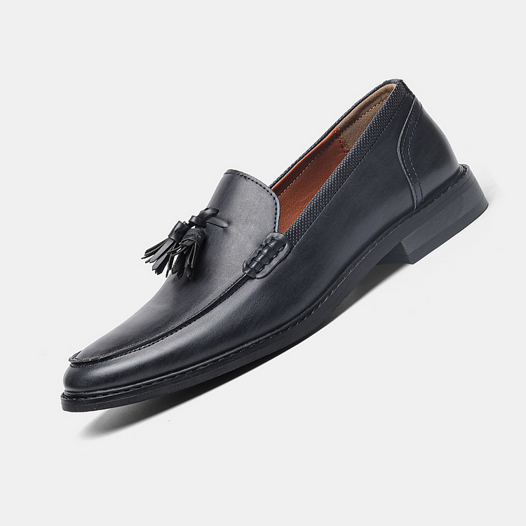 Formelle Business-Loafer für Herren mit Holzmaserung und Quaste