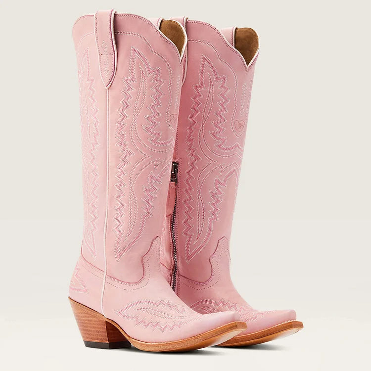 Bestickte Westernstiefel mit Blockabsatz und niedrigem Absatz