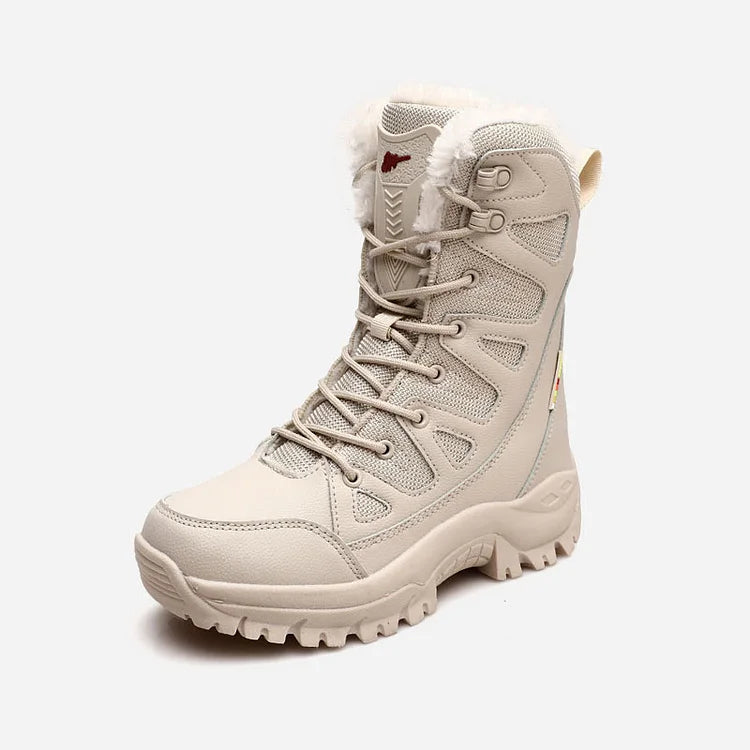 Verdickte Samt-High-Top-Wanderschneestiefel