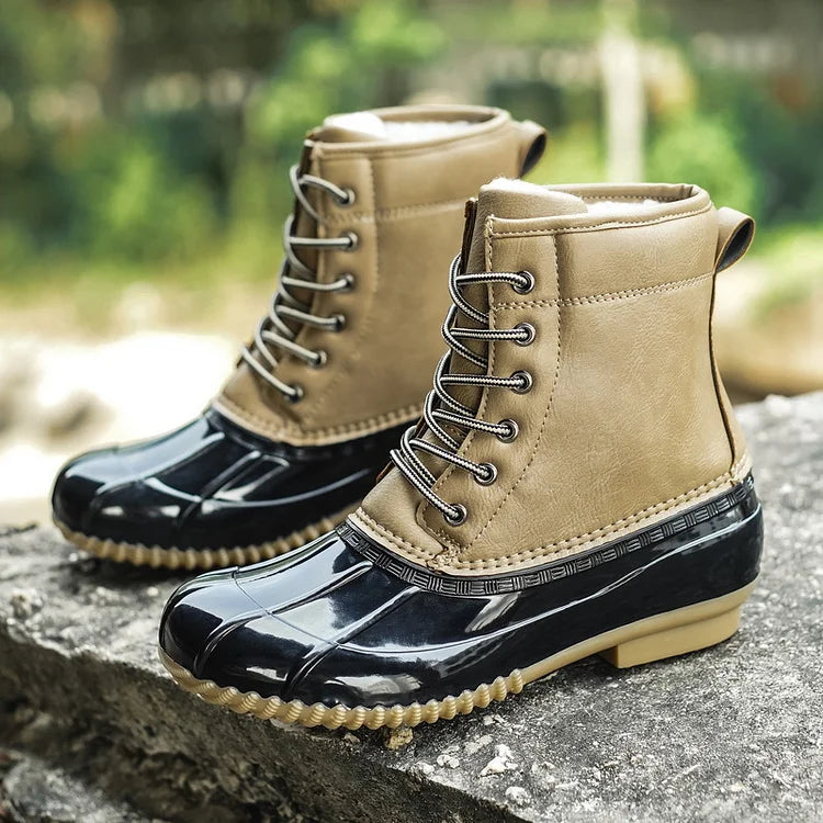 Damen Winter Retro Warm Plüsch Imitation Ente Schneestiefel