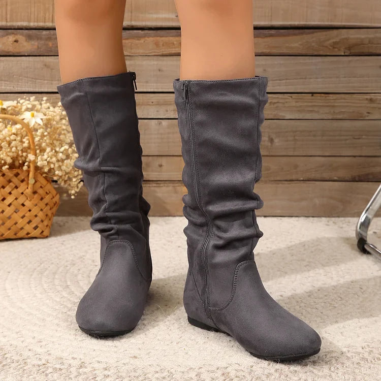 Damen Westernstiefel mit seitlichem Reißverschluss und halbhoher Stiefelette