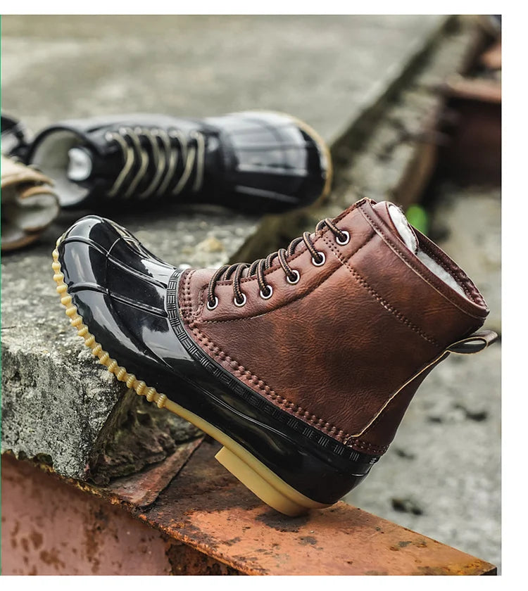 Damen Winter Retro Warm Plüsch Imitation Ente Schneestiefel