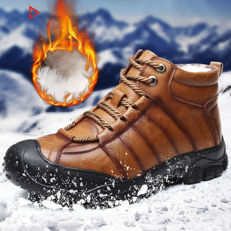 Winterstiefel – Wasserdichte pelzgefütterte Lederstiefel für Herren