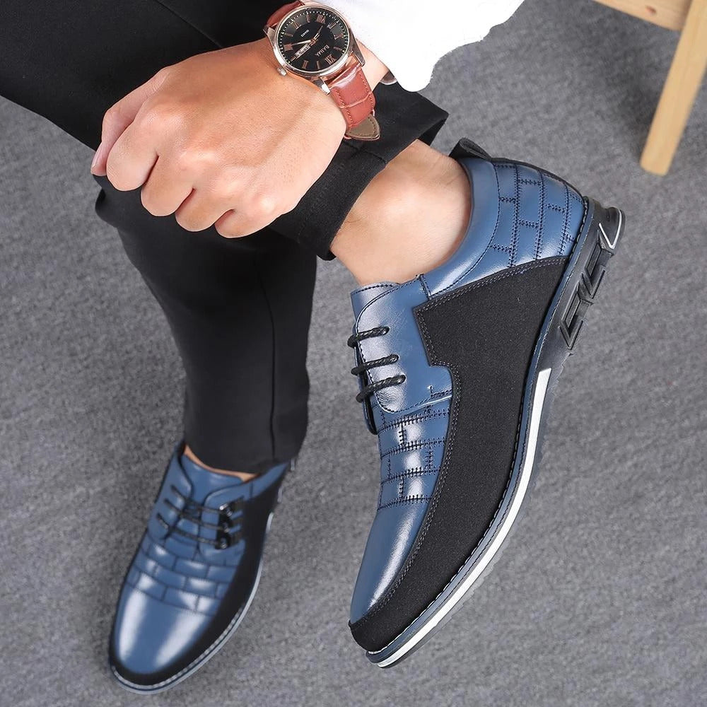 Herren Freizeitschuhe aus Leder britische Schnürschuhe Business-Loafer Oxford bequem atmungsaktiv fürs Autofahren Büro