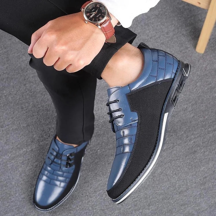 Herren-Lederschnürschuhe im britischen Stil – Bequem atmungsaktiv & ideal für Büro und Freizeit