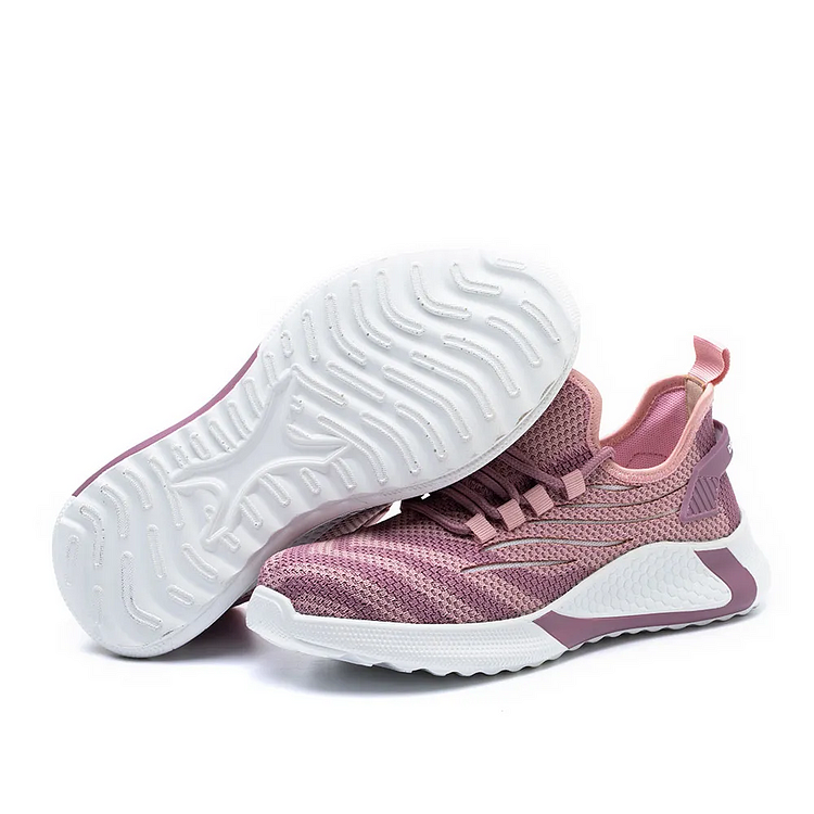 Damenschuhe mit Stahlkappe leicht atmungsaktiv durchstichfest flexibel Rosa