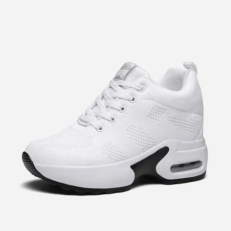 Atmungsaktive Keilabsatz-Sneaker mit Air-Cushion-Sohle und Mesh-Obermaterial