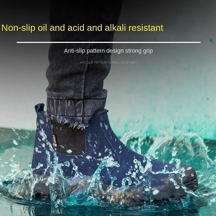 Anti-Smashing Herren Arbeitsstiefeletten Wildleder Stahlkappe Orthopädische Schuhe