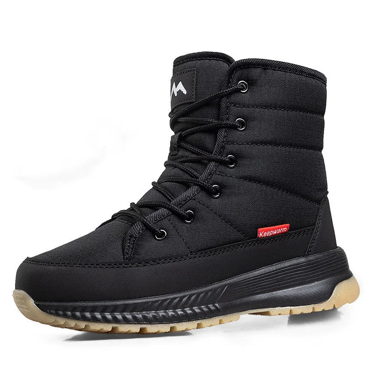 Winter-Schneestiefel aus rutschfestem Samt mit Schnürung