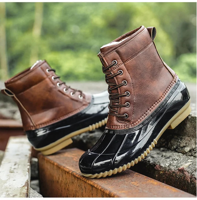Damen Winter Retro Warm Plüsch Imitation Ente Schneestiefel