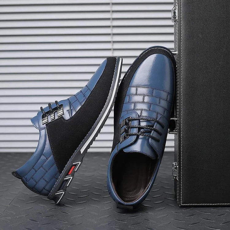 Herren Freizeitschuhe aus Leder britische Schnürschuhe Business-Loafer Oxford bequem atmungsaktiv fürs Autofahren Büro