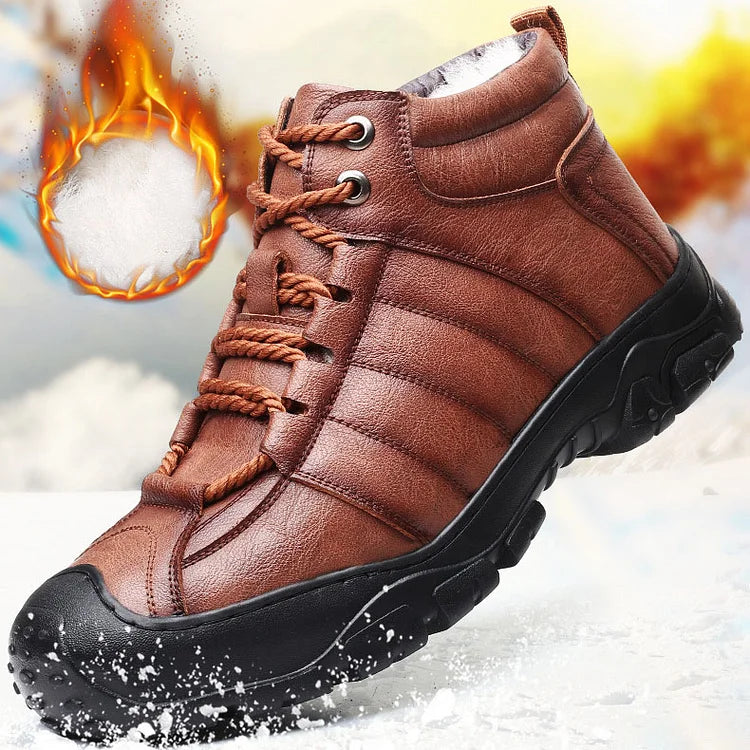 Winterstiefel – Wasserdichte pelzgefütterte Lederstiefel für Herren